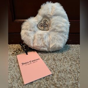 Juicy Couture Fuzzy Heart Wristlet